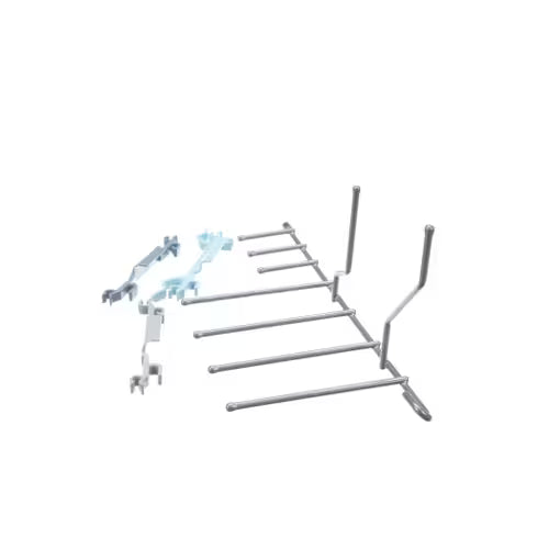 Close-up of new tines and clips from kit 12002750 for Whirlpool rack