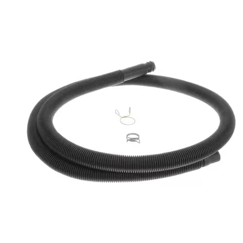 Washer drain hose 285666 installed behind Whirlpool washer