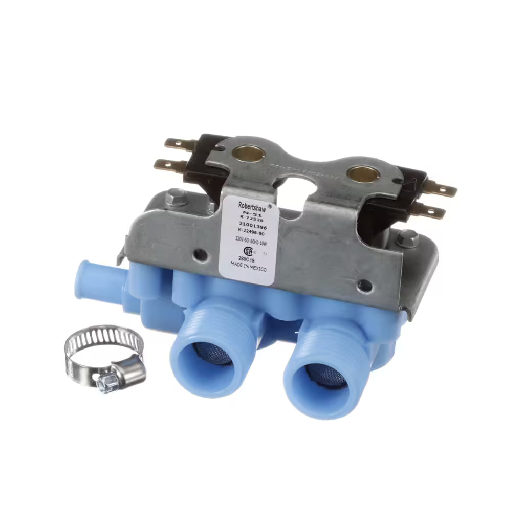 Close-up of valve 35-2374N solenoids and port