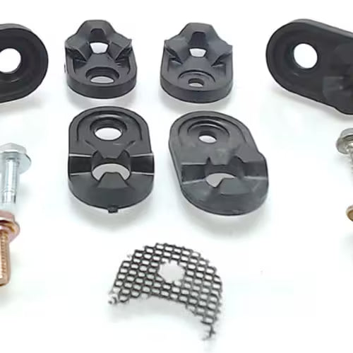 Close-up of 4318165 part number label on cam kit with screws and shims