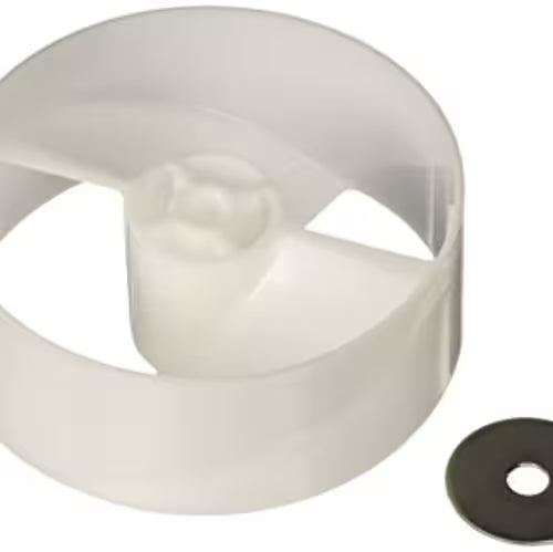 Replacement Whirlpool refrigerator part 4388736 auger drum close-up of teeth and mounting washer