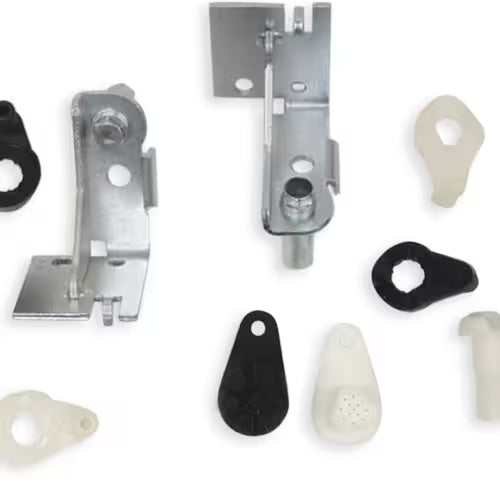 Door hinge kit 5303918455 installed on Frigidaire refrigerator door hinges