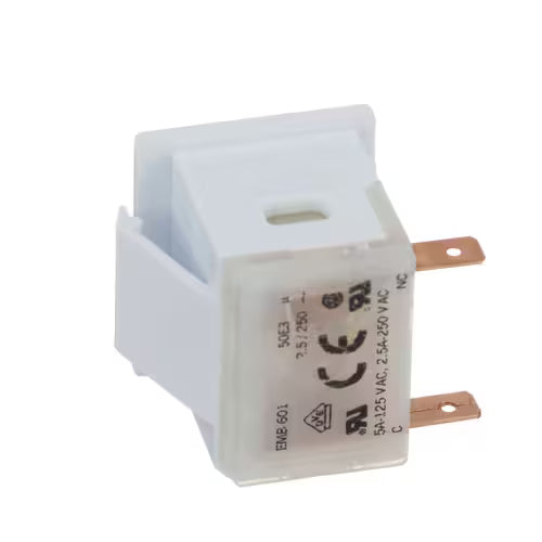 Close-up of part number 5309918806 label on door light switch