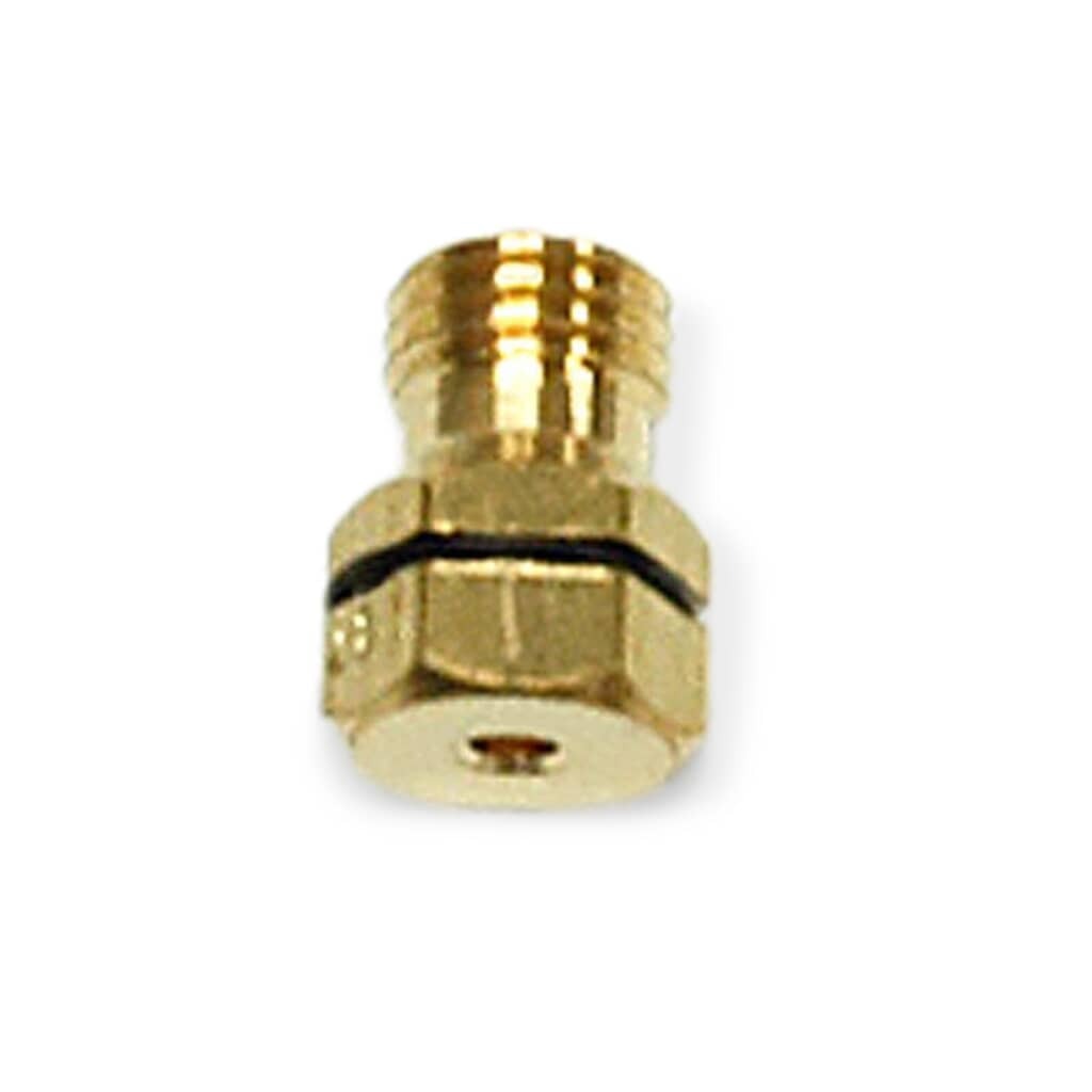 A black appliance broil heating element with densely packed coils and terminal prongs.