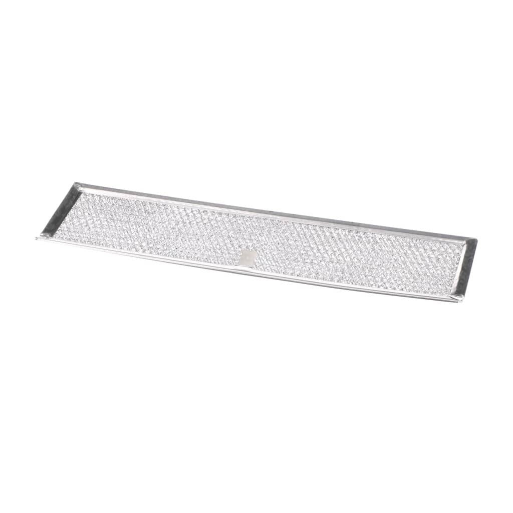 A black appliance broil heating element with a double coil and two mounting terminals.