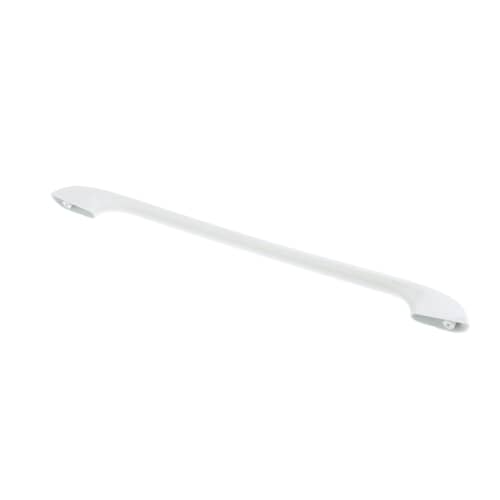 White appliance door handle angled view