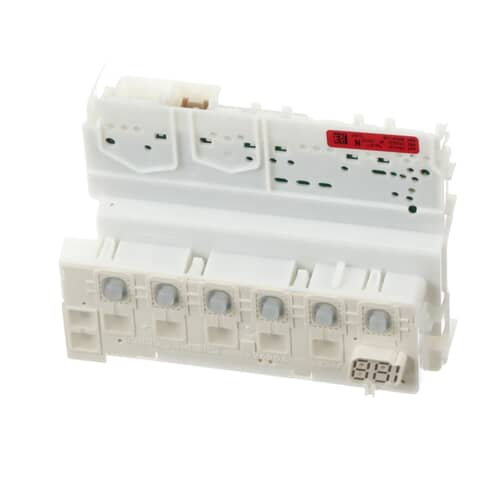 Side view of the control board assembly showing the cooling fins/heat sink.