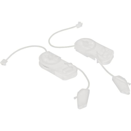 Bosch 00618605 dishwasher hinge pulley assembly with two tension cords for balanced door operation.