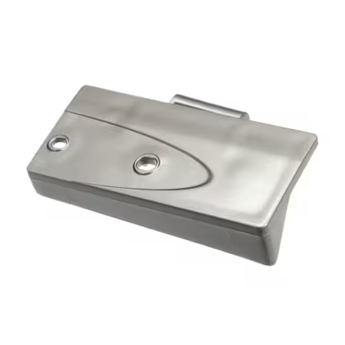 Samsung freezer door handle end-cap DA67-02057A installed on model RF268ABRS