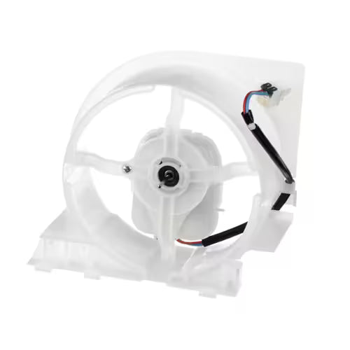 Samsung DA97-01949A condenser fan motor & bracket assembly front view