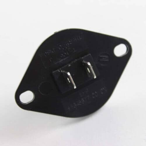 An angled view of the sensor, showing the metallic cylindrical body and the black plastic base structure against a white background.