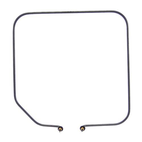 Angled view of the Electrolux 154665201 dishwasher heating element with the terminal block.