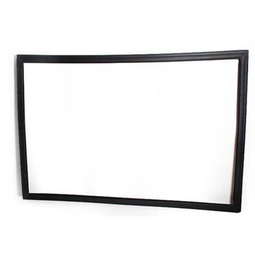 The black magnetic door gasket shown at an angle, highlighting the curved corners and thickness of the seal.