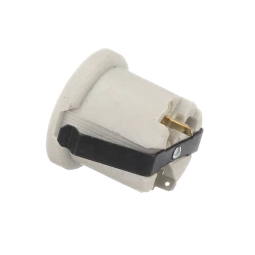 Front view of the Electrolux 316116400 oven light socket, showing the copper bulb contacts.