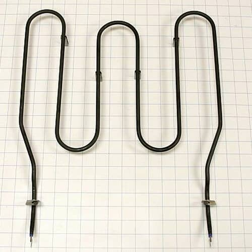 Angled view of the Electrolux 316415900 3500W oven bake element with mounting tabs.