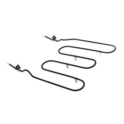 Detail of the terminal end and metal mounting bracket on the 316415900 heating element.