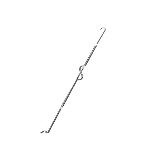 Close-up of the center mechanism on the metal rack coupler link WB30X218.