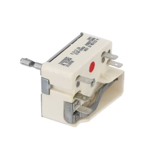 Side view of the infinite switch showing the metal shaft.