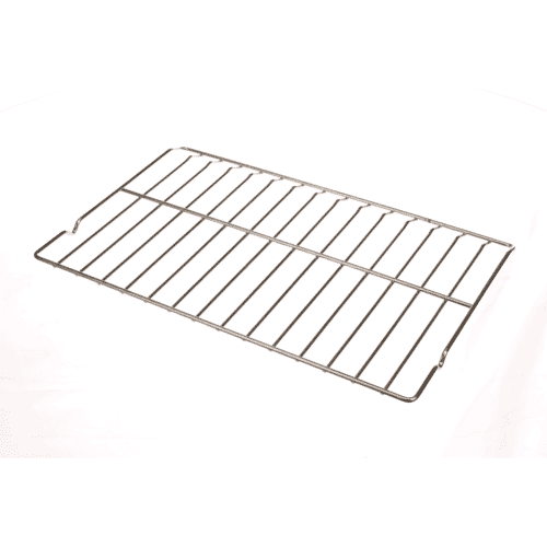 Angled view of the Electrolux 318345205 chrome wire oven rack.