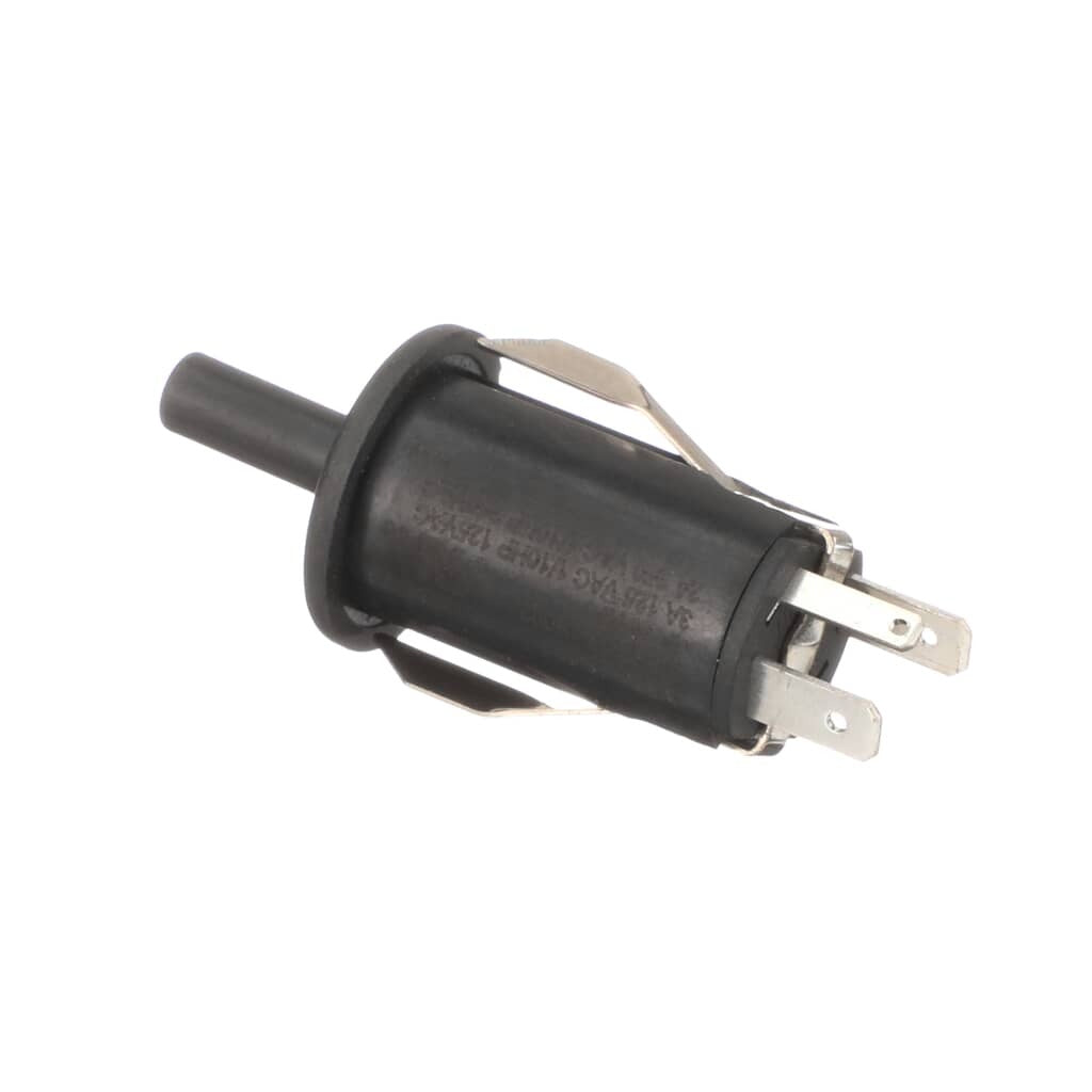 Side view of the Electrolux 318394803 Switch, Light, Door, highlighting its black housing, precision contacts, and easy plug-in terminals for simple installation.