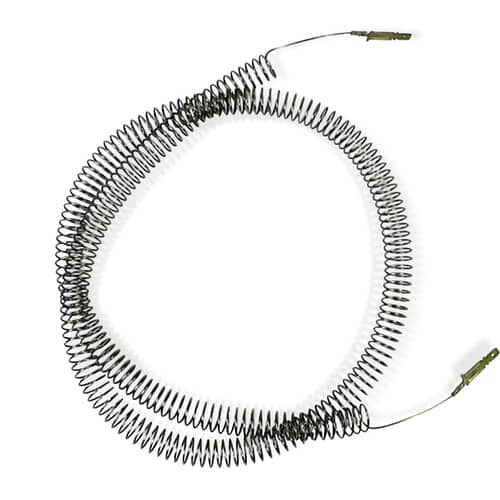 A close-up section of the coiled wire element, showing its tight spiral structure.
