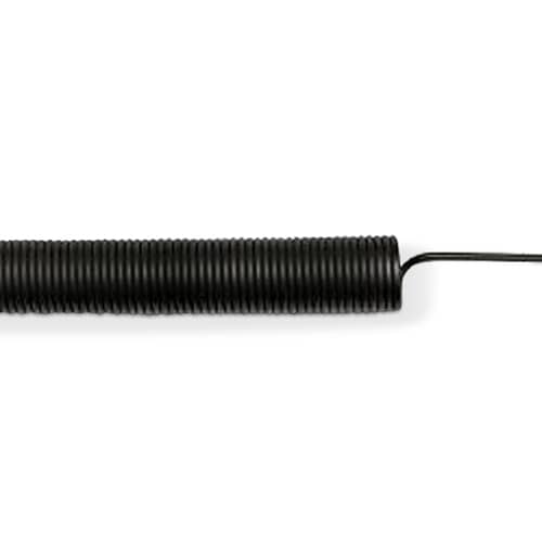 Side view of Electrolux 154430601 door spring showing coil tension and hook ends.
