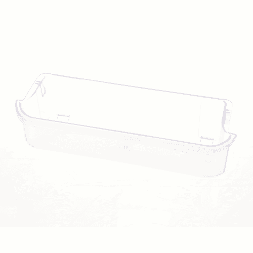 Top angled view of Electrolux 241505301 refrigerator door bin used for door-mounted storage organization.