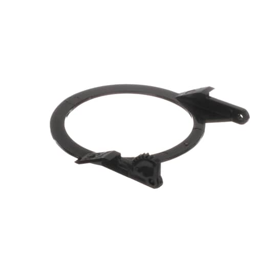 Angled view of Electrolux 241688401 refrigerator ice chute door assembly for dispenser system.