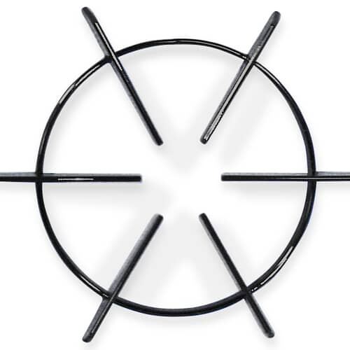 Angled view of the Electrolux 316055800 cast iron round grate.