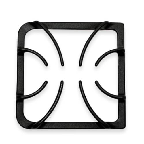 Top-down view of the square, heavy-duty Electrolux 316202405 range grate.