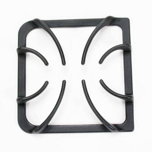 Angled view of the Electrolux 316202405 single range burner grate, showing the support legs.