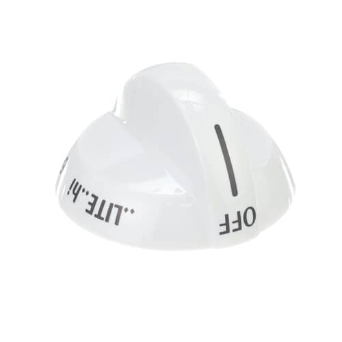 Top-down view of the 316220000 knob, clearly showing the D-shaped valve shaft opening for mounting.