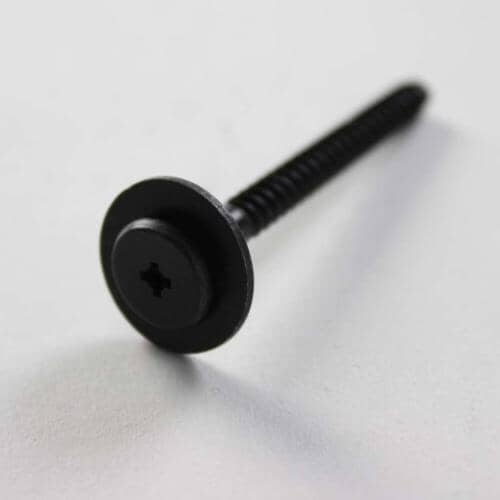 Black plastic or metal screw with a large flange/washer head and star-drive socket, used to secure the Frigidaire/Electrolux oven door handle.