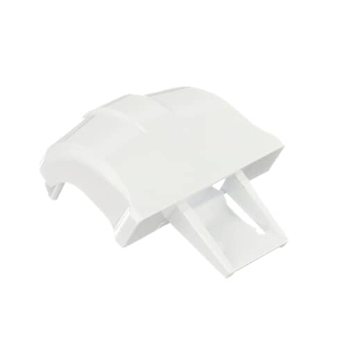 Angled view of the GE WR2X8345 Shelf Cap highlighting its curved shape.