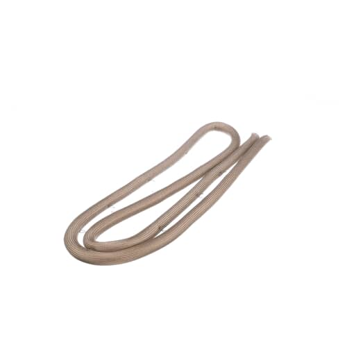 Angled view of the woven material GE WB04T10022 oven door seal with rounded corners.