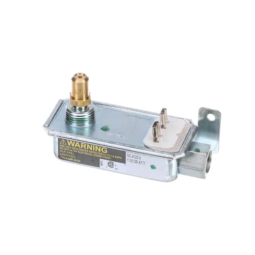 Side view of the WB19K31 gas safety valve, showing the gas inlet and electrical terminals.