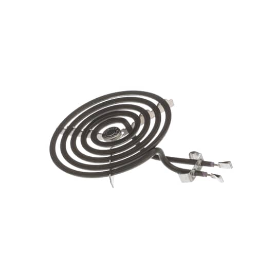 Angled view of the GE WB30X218 6-inch 1325W electric range coil surface element.