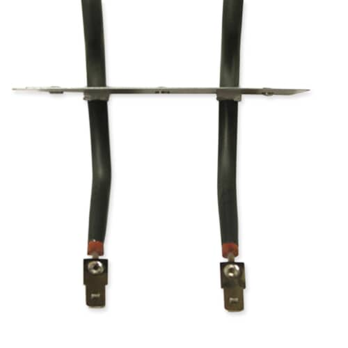 Full view of the GE WB44K10009 oven bake element on a grid background.