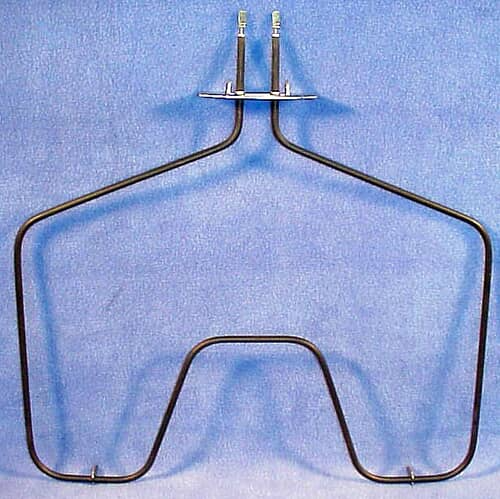 Full view of the GE WB44X10009 electric oven bake element.