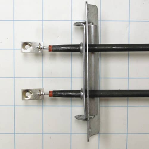 Full view of the WB44X195 bake element showing the serpentine coil pattern and mounting plate.