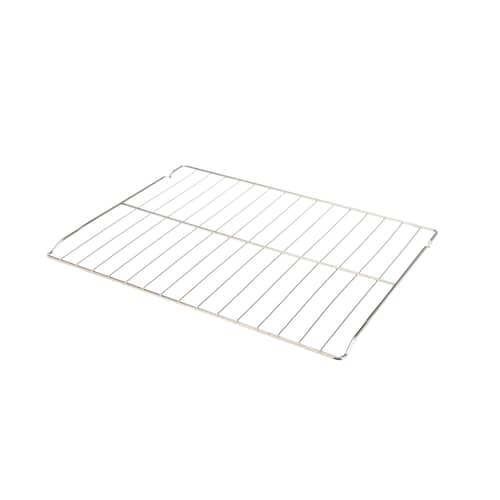 High-quality chrome-plated GE WB48T10011 oven rack, illustrating the standard size and design.