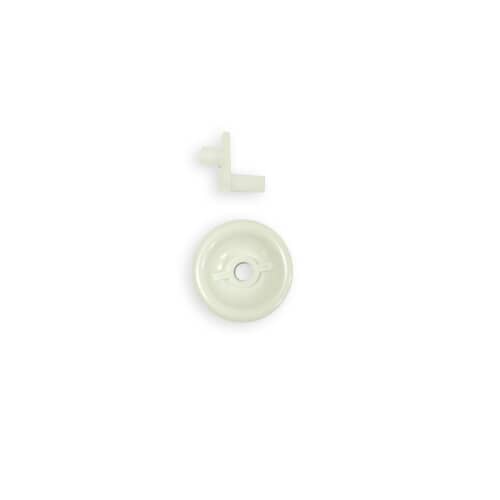 The small white plastic stud piece from the GE WD12X10267 assembly, isolated against a white background.