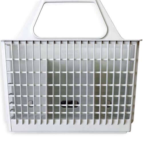 GE WD28X265 dishwasher cutlery basket with tall white grid pattern