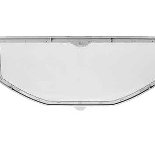 The top view of the GE lint filter assembly, showing the white frame and the large rectangular cutout for lint collection, set against a white background.