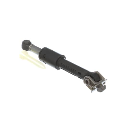 GE WH01X10343 shock absorber next to a white installation tool or pin
