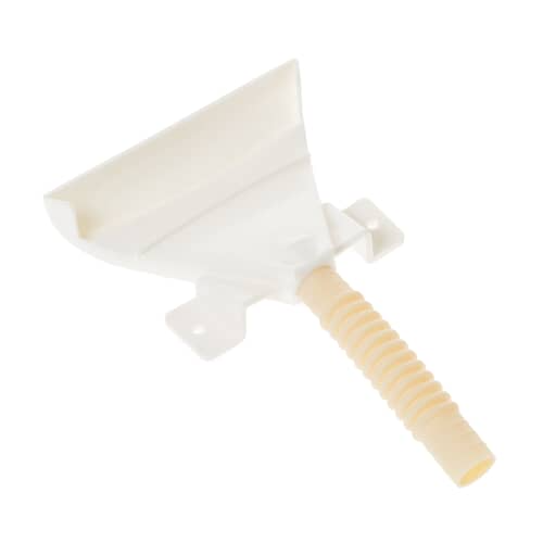 Close-up view showing the black fittings on the ends of the GE water inlet tube.