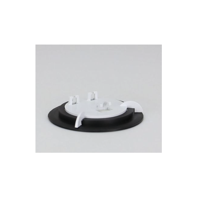 View showing the flat black base layer and the inner white retention structure of the GE door recess assembly.