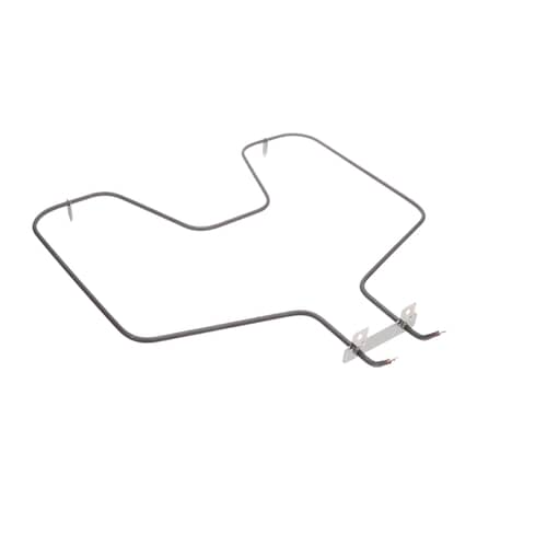 Close-up view of the GE WB44T10010 Range Bake Element showing the coil and connectors for detailed inspection.