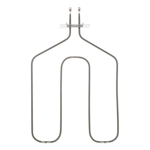 Close-up view of the electrical terminals and mounting bracket on the GE WB44X169 bake element.