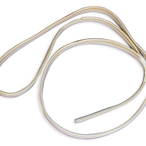 GE WD8X229 OEM dishwasher door gasket seal shown coiled for installation.